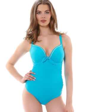 Freya Swimwear Deco 3870 Underwired Moulded Swimsuit - Aqua Blue