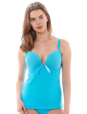 Freya Swimwear Deco 3869 Swim Underwired Moulded Plunge Tankini Top - Aqua Blue
