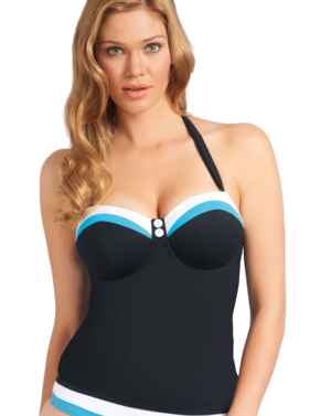 Freya Swimwear Revival 3221 Underwired Bandeau Padded Tankini Top - Black