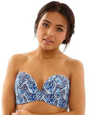 Cleo by Panache Swimwear Suki 0203 Plunge Bandeau Bikini Top - Indigo White