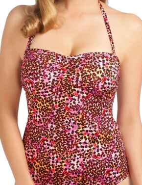 Freya Swimwear Wild Side 3322 Underwired Bandeau Tankini Top - Hot Pink