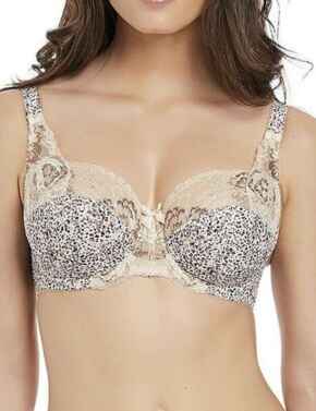 Fantasie Aimee Bra Antique Gold Underwired Full Cup Animal Lace 3032 - White