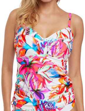 Fantasie Swimwear Paradise Bay Tankini Top 6482 Underwired Twist Front - Multi Print