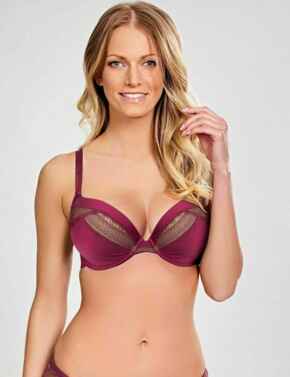 Panache Lingerie Aria 8086 Underwired Moulded plunge bra In Wine 