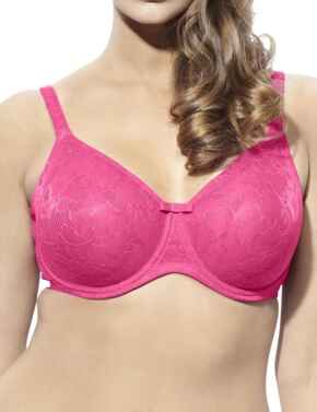 Sculptresse Pure Lace T-Shirt Full Cup Bra 6931 Hot Pink - Hot Pink