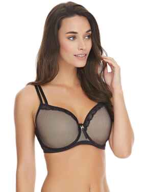 Freya Idol Allure Moulded Underwired Balcony Bra 1800 Black