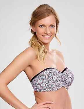 Strapless Bandeau Bikini Top Panache Nina Underwired Multiway Swimwear 1063 Auber Multi - Auber Multi