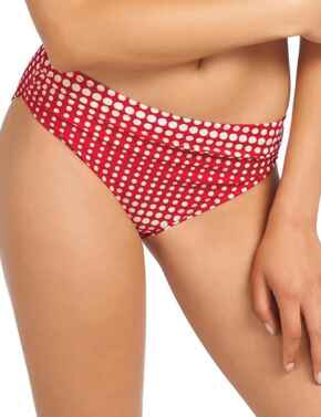 Bikini Brief Swimwear Fantasie Denver Mid Rise Gathered Bikini Brief 5930 Rouge