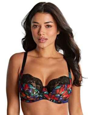 Panache Nina Non Wired Non Padded Balcony Bra 10941 Lingerie - Black Floral