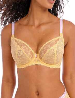 Freya Offbeat Underwired Plunge Bra 5452 Non Padded Bra Lemon Fizz - Lemon Fizz