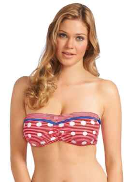 Freya Swimwear Hello Sailor 3464 Underwired Bandeau Strapless Bikini Top - Red