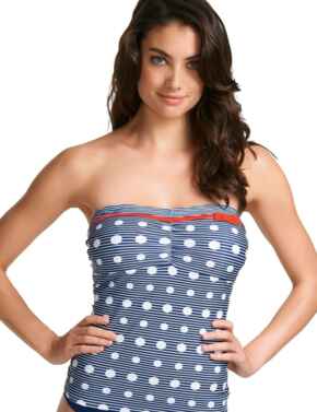 Freya Hello Sailor Underwired Bandeau Tankini Bikini Top - Lagoon Blue