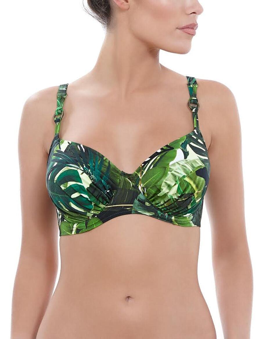 Fantasie Swimwear Kuranda 6124 Underwired Gathered Full Cup Bikini Top - Deep Jungle Green