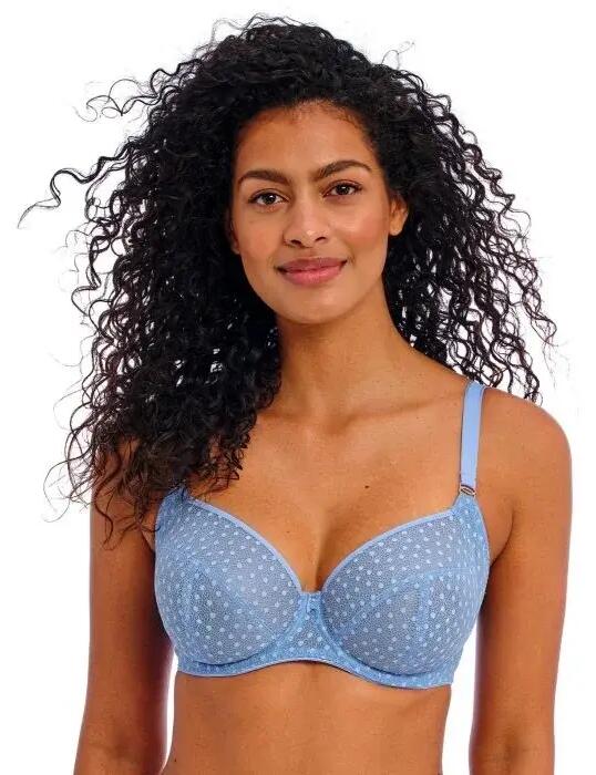 Underwired Side Support Bra Freya Starlight Non Padded Bra 5201-02 Cornflower