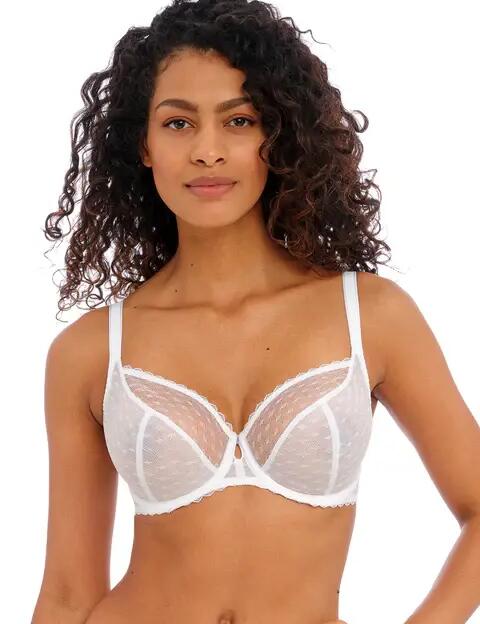 Freya Signature Underwired Plunge Bra 400502 White Lingerie