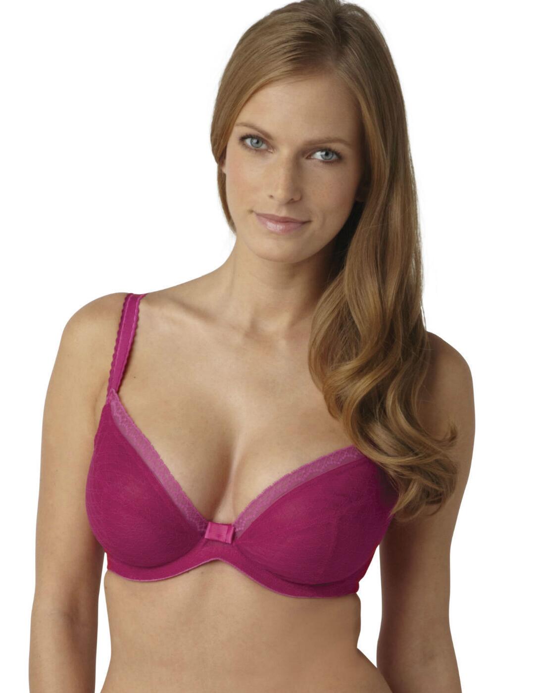 Panache Lingerie Fontaine 7766 Underwired Lace Plunge Bra - Rose Pink