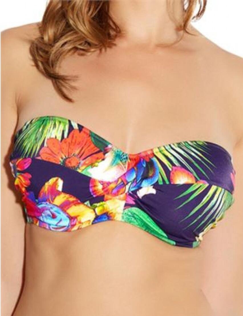 Fantasie Cayman Underwired Padded Twist Bandeau Bikini Top - Multi Print
