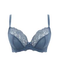 Plus Size Womens Underwear Panache Ana Underwired Plunge Bra 9396 Vintage Blue - Vintage Blue