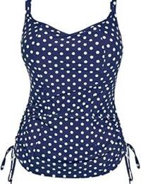 Womens Swimwear Tankini Bikini Panache Anya Spot Tankini Top SW1011 Navy Ivory - Navy/Ivory