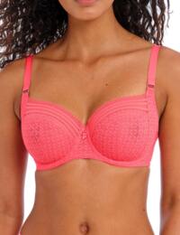 Freya Viva Underwired Side Support Bra 5641 Non Padded Lingerie Sunkissed Coral - Sunkissed Coral