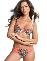 Panache Nina Non Wired Non Padded Balcony Bra 10941 Lingerie - Leopard Coral