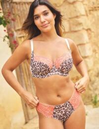 Panache Nina Non Wired Non Padded Balcony Bra 10941 Lingerie - Leopard Coral