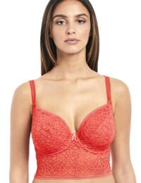 Freya Soiree Lace Longline Bra 5014 Non Wired Non Padded Coral