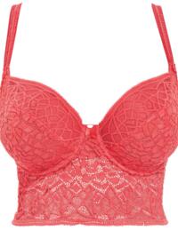 Freya Soiree Lace Longline Bra 5014 Non Wired Non Padded Coral