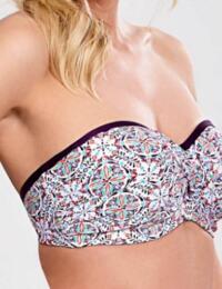 Strapless Bandeau Bikini Top Panache Nina Underwired Multiway Swimwear 1063 Auber Multi - Auber Multi