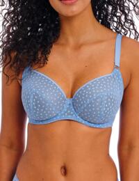 Underwired Side Support Bra Freya Starlight Non Padded Bra 5201-02 Cornflower