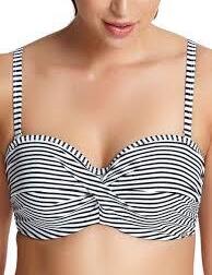 Bandeau Bikini Top Panache Anya Stripe Bandeau Bikini Top SW0893 Black/White