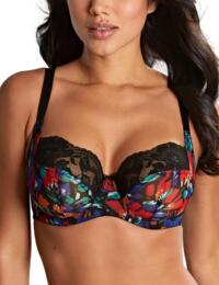 Panache Nina Non Wired Non Padded Balcony Bra 10941 Lingerie - Black Floral