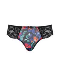 Panache Nina Brazilian Brief 10942 Knickers Low Rise Lace Black Floral - Black Floral