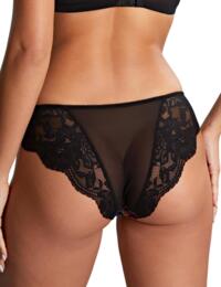 Panache Nina Brazilian Brief 10942 Knickers Low Rise Lace Black Floral - Black Floral