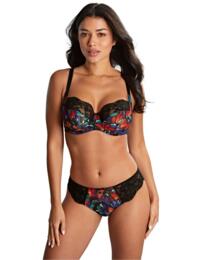 Panache Nina Brazilian Brief 10942 Knickers Low Rise Lace Black Floral - Black Floral