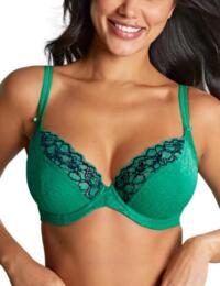 Panache Envy Underwired Plunge Bra 7286 Non Padded Emerald Leopard Print